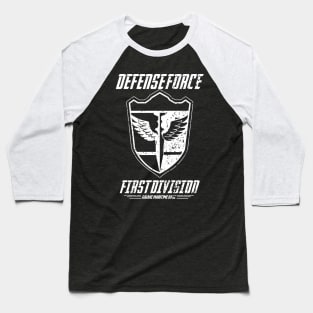 KAIJU No 8: DEFENSE FORCE FIRST DIVISION (WHITE/GRUNGE) Baseball T-Shirt